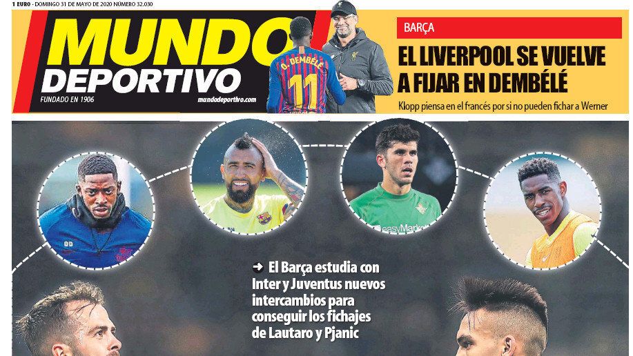 Portada Mundo Deportivo (31/05/2020)