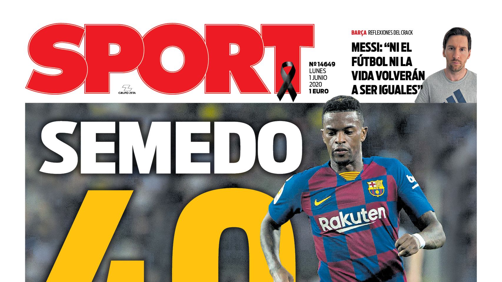 La portada del diario SPORT (01/06/2020)