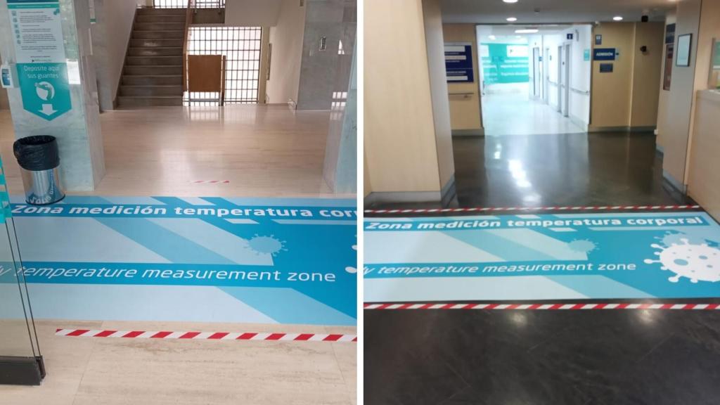 Algunas de las nuevas señalizaciones implantadas en los hospitales.