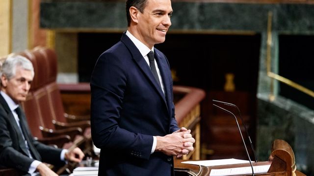 El presidente del Gobierno, Pedro Sánchez, durante una intervención en el Congreso.
