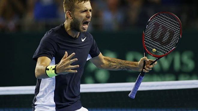 Dan Evans, duranre un partido
