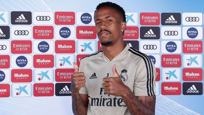 Eder Militao, después del entrenamiento de este viernes