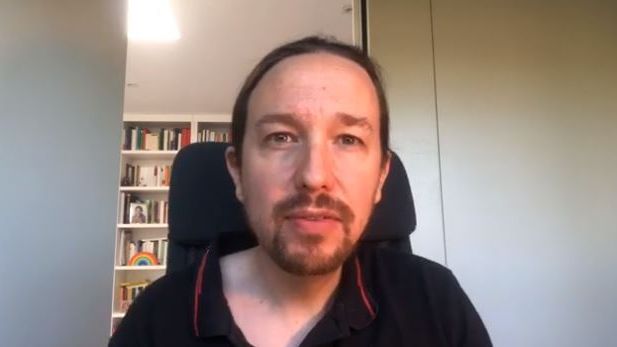 Pablo Iglesias realiza la apertura del Consejo Ciudadano Estatal de Podemos de forma telemática.