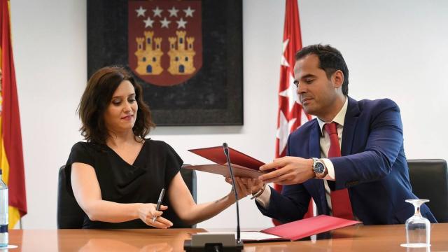 La presidenta de Madrid, Isabel Díaz Ayuso, y su vicepresidente, Ignacio Aguado, en una imagen de archivo.