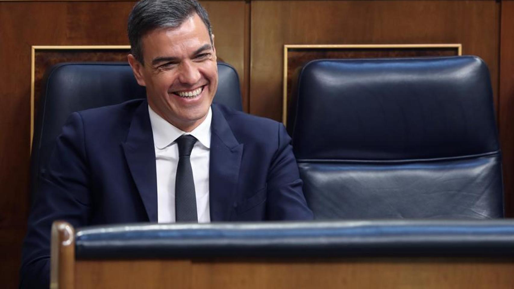 El presidente del Gobierno, Pedro Sánchez, durante el último Pleno del Congreso, que aprobó la última prórroga del Estado de Alarma.