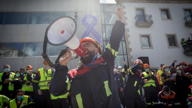 Manifestación en apoyo de los trabajadores de Alcoa en A Mariña (Lugo)