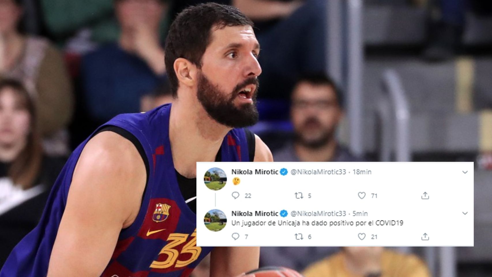 Nikola Mirotic y sus mensajes en las redes sociales sobre el positivo de Francis Alonso