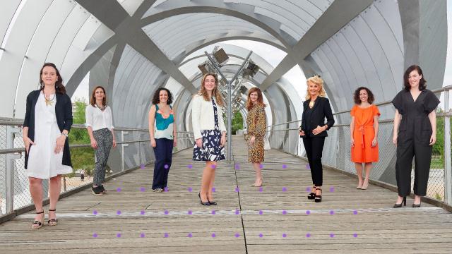 Rosa Vidal, Isabel López, Patricia Laplana, Mónica Chao, Alicia Muñoz, Isabel Tocino Laura Rodríguez y Delia García.