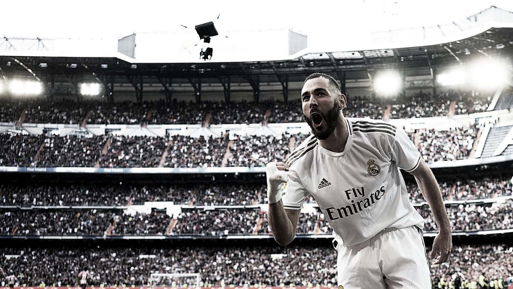 Karim Benzema, en el Santiago Bernabéu