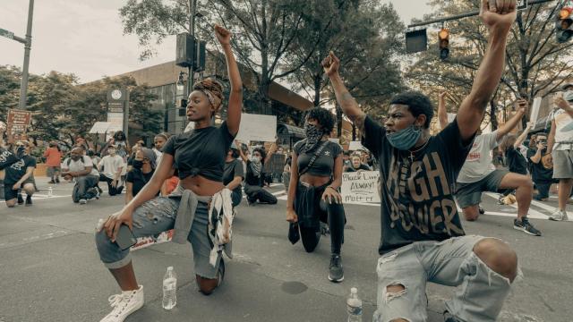 Imagen de los manifestantes tras la muerte de George Floyd esta semana en EEUU