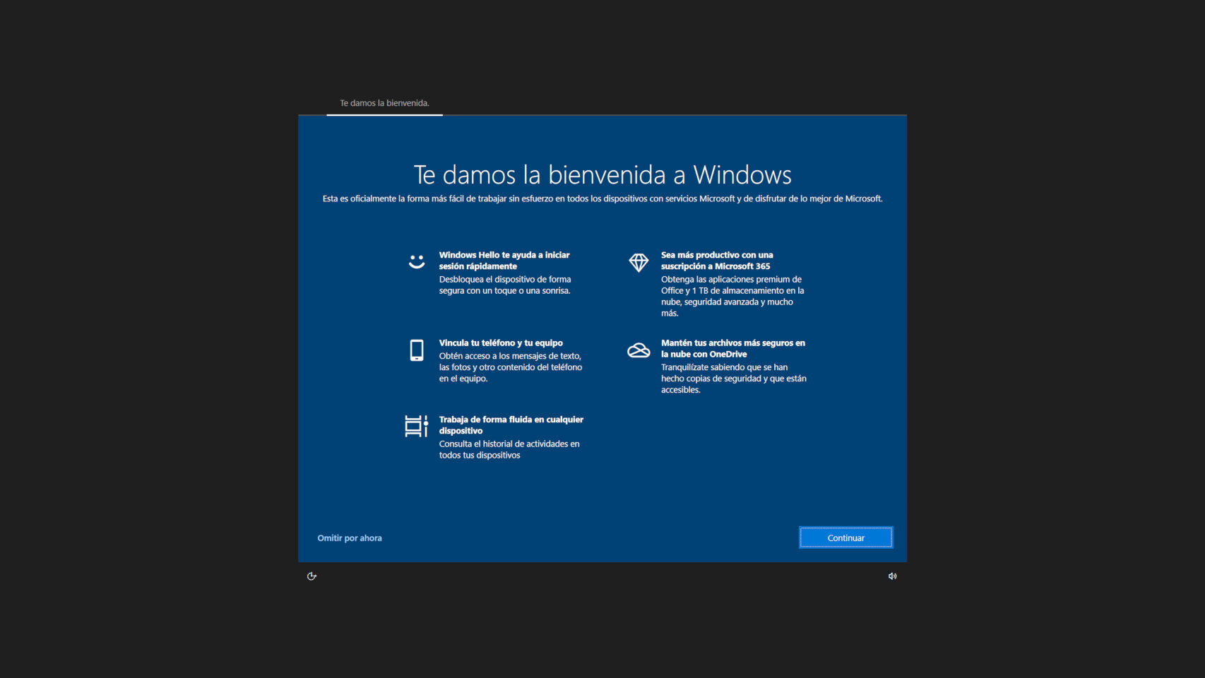 La pantalla que ahora sale al iniciar Windows 10