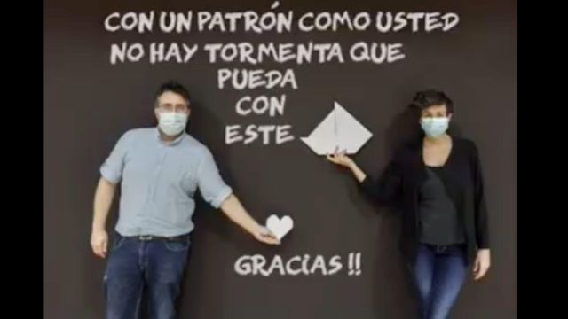 Imagen del vídeo de trabajadores de Inditex