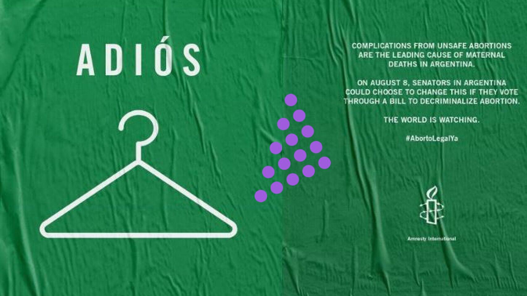 Imagen de la campaña de Amnistía en Argentina contra las leyes antiaborto.