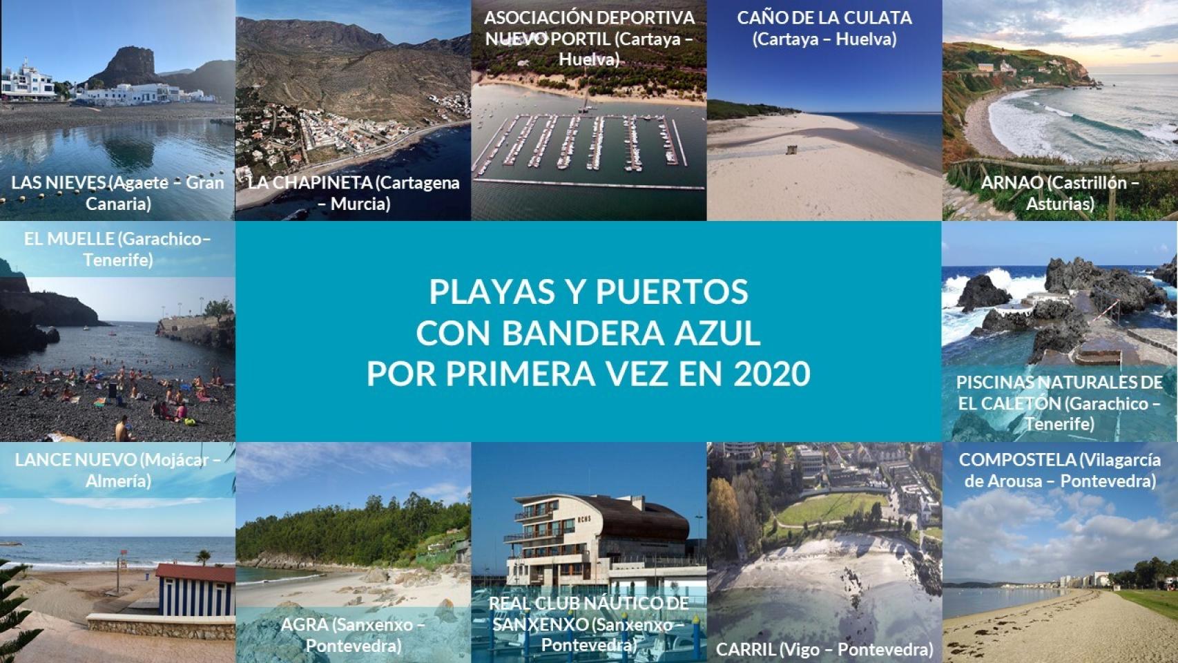 Playas y puertos con bandera azul por primera vez este 2020.
