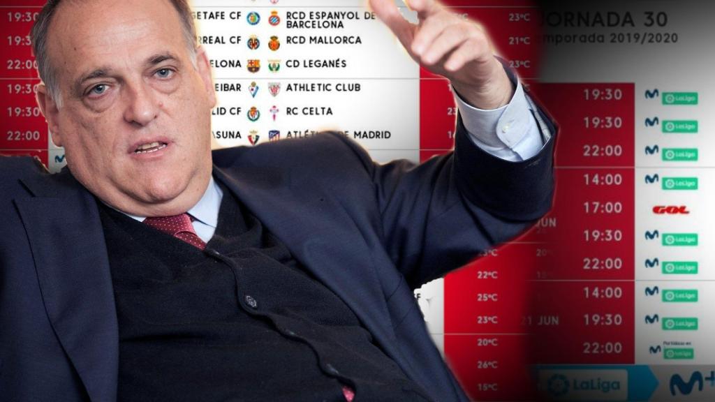 Javier Tebas y los horarios de las primeras jornadas del futbol post coronavirus
