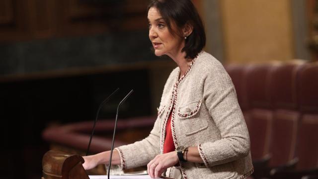 La ministra de Industria, Comercio y Turismo, Reyes Maroto, durante una  intervención en el Congreso de los Diputados.