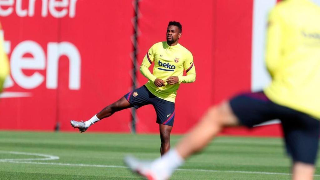 Nelson Semedo, durante un entrenamiento antes de saltarse el protocolo de LaLiga