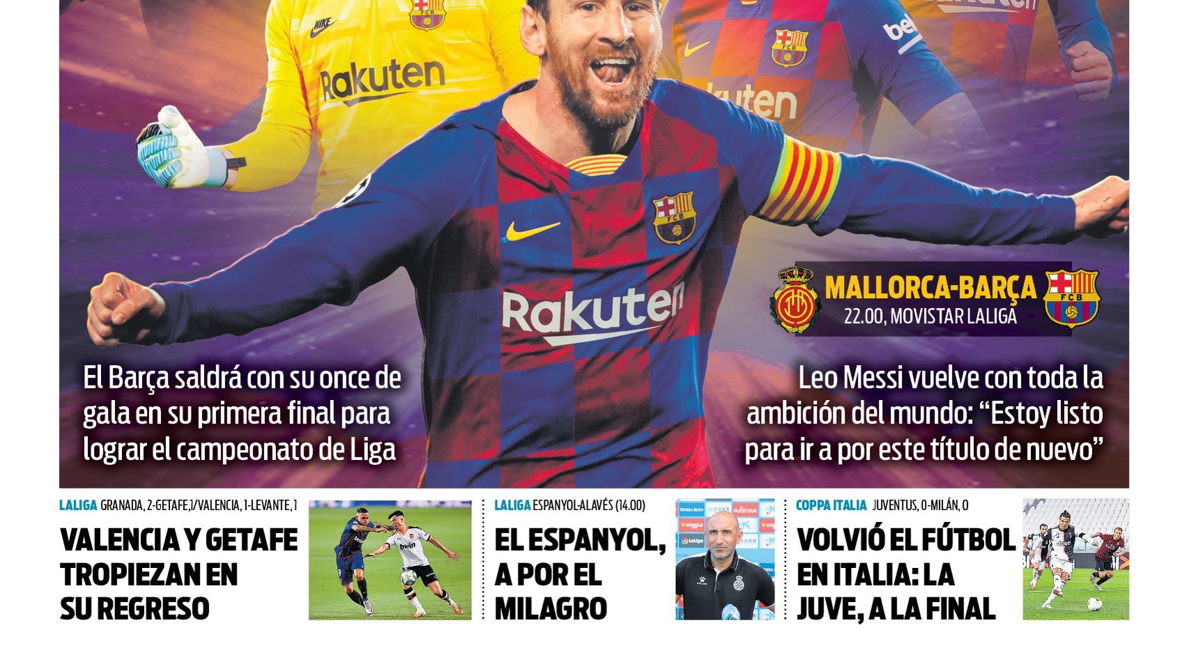 La portada del diario SPORT (13/06/2020)