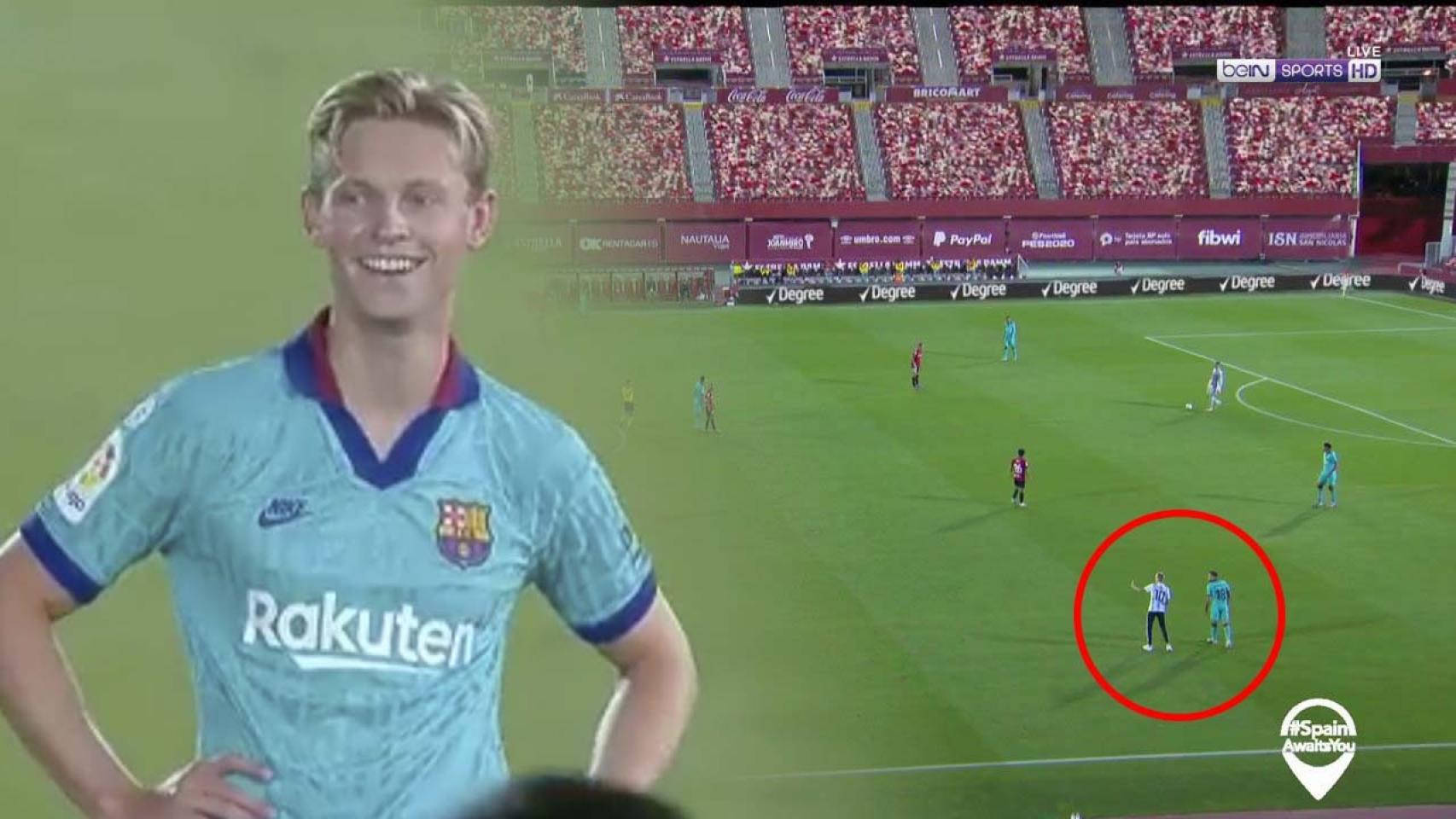 Un espontáneo se cuela en el Mallorca - Barcelona a puerta vacía