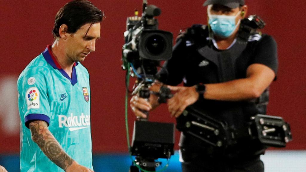 Leo Messi, durante el partido frente al Mallorca