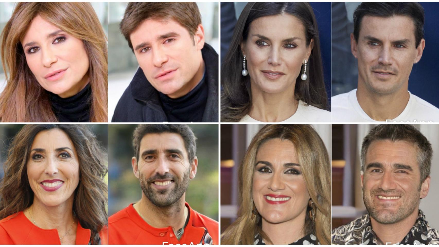 Gema López, Letizia, Paz Padilla y Carlota Corredera con sus versiones masculinas.
