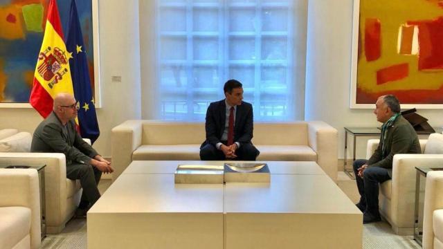 Unai Sordo, Pedro Sánchez y Pepe Álvarez.