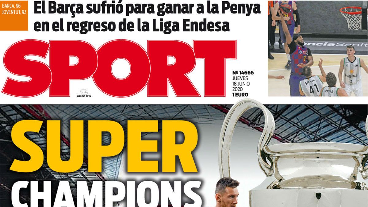 La portada del diario Sport (18/06/2020)