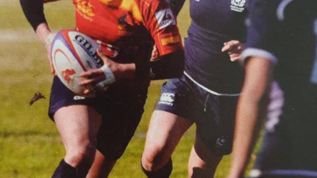 Irene Rodríguez, durante un partido con la selección española de rugby femenino