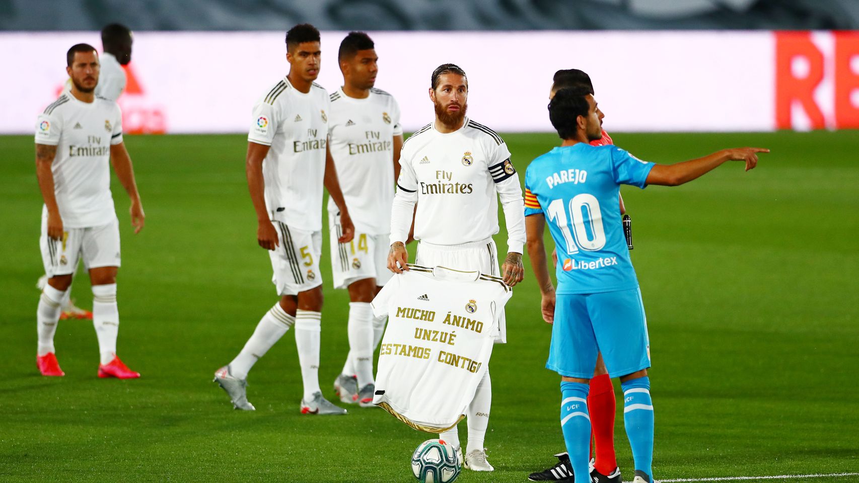 Sergio Ramos y Dani Parejo, en el homenaje a Unzúe