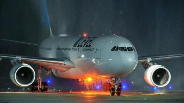 Un avión de Level Europe, filial austriaca de IAG, en una imagen de archivo.