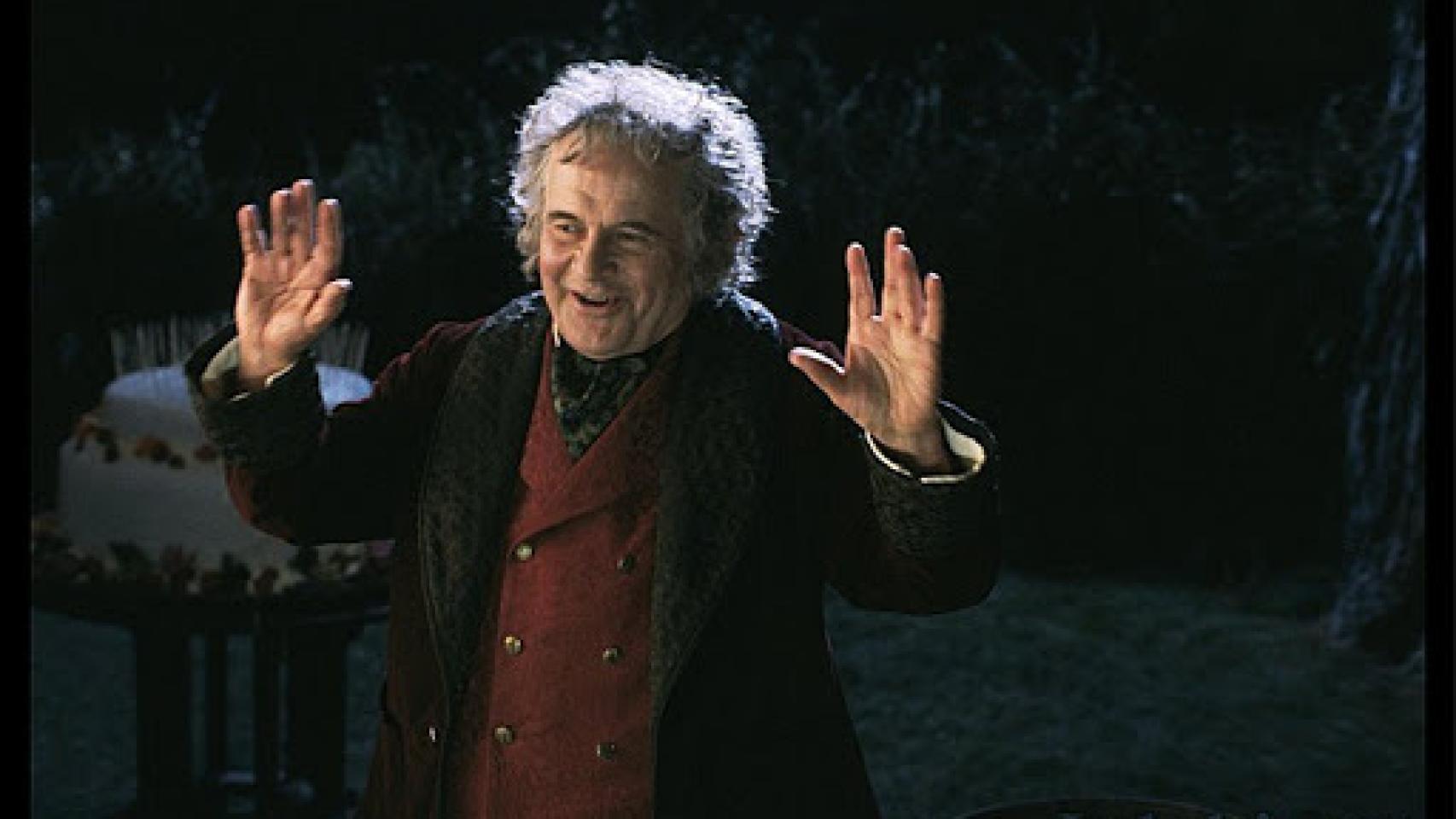 Ian Holm, en su papel de Bilbo Bolsón, en 'El Señor de los Anillos'.