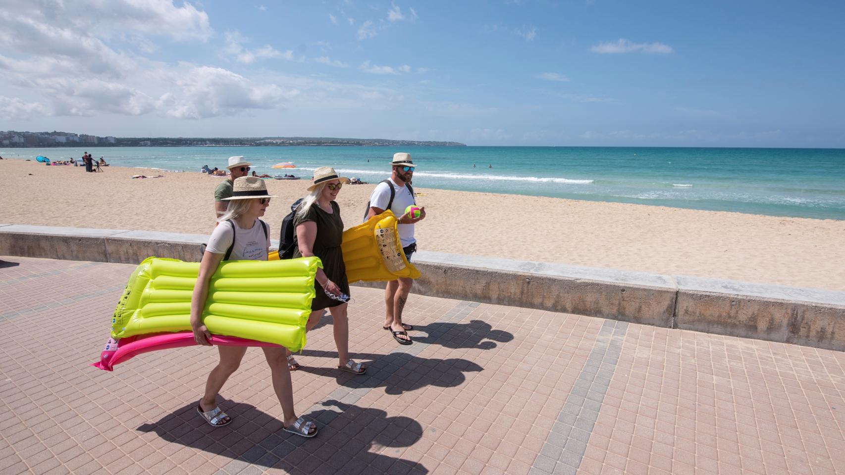 Turistas alemanes este martes en Palma de Mallorca.