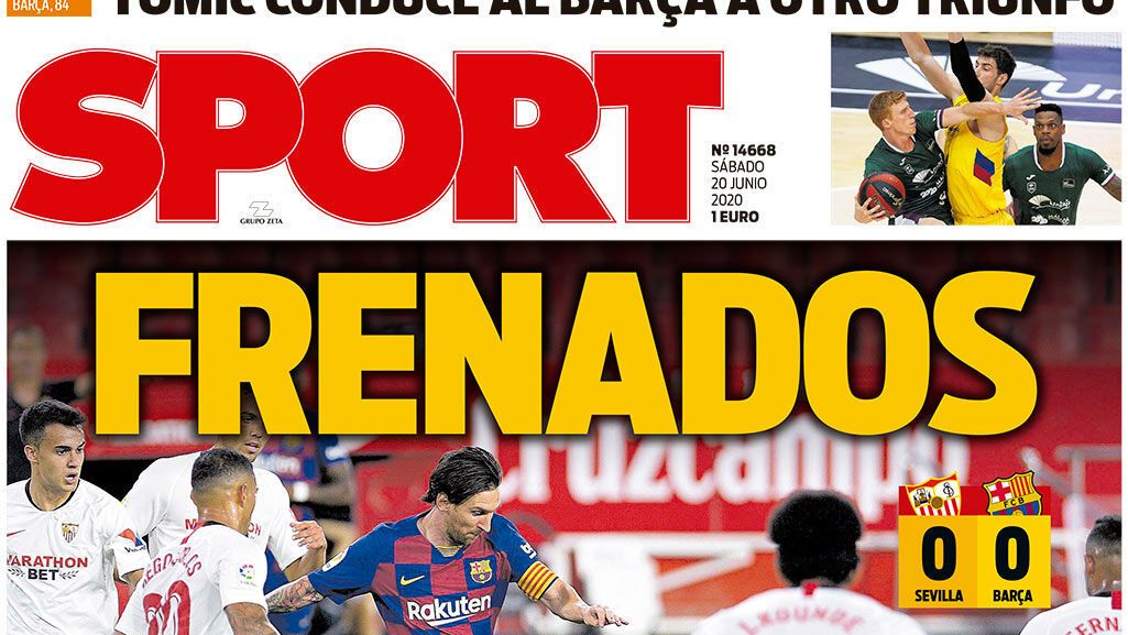 La portada del diario SPORT (20/06/2020)