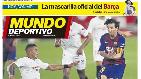 La portada del diario Mundo Deportivo (20/06/2020)