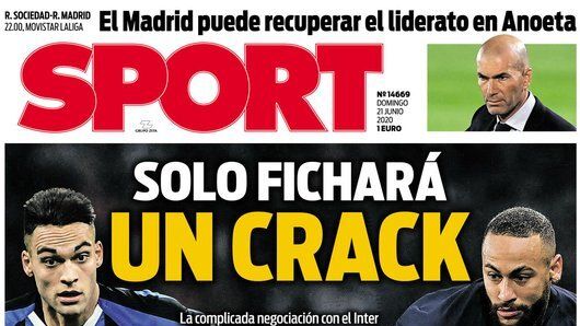 La portada del diario SPORT (21/06/2020)