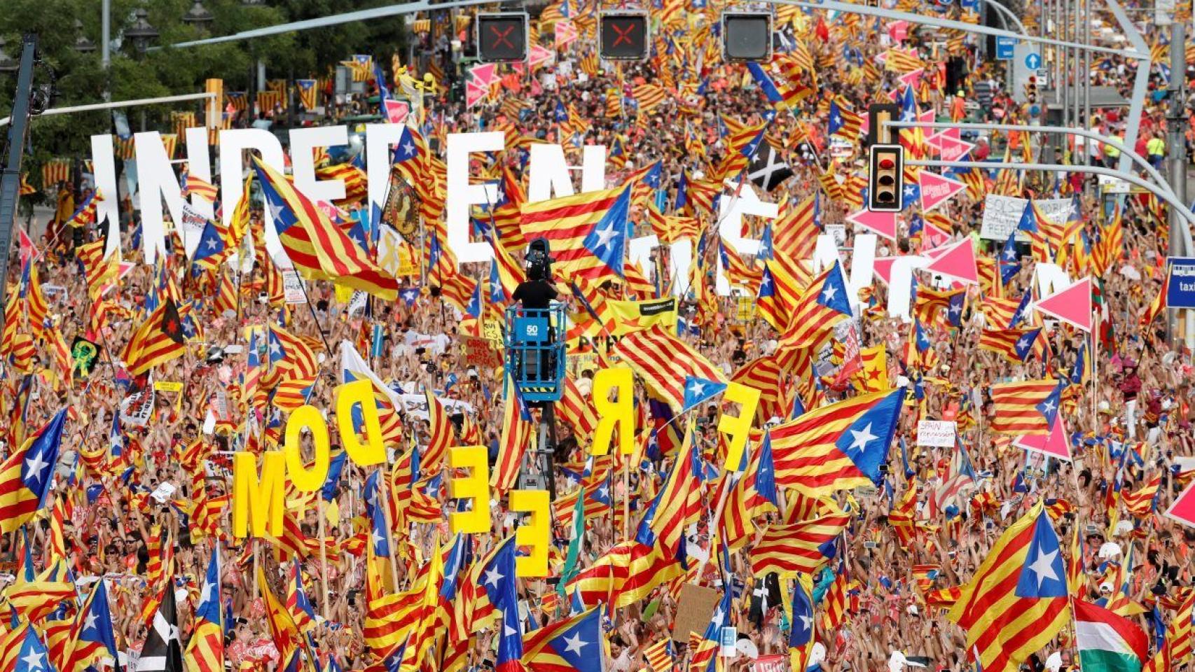 Manifestación de la Diada en Barcelona. Efe.
