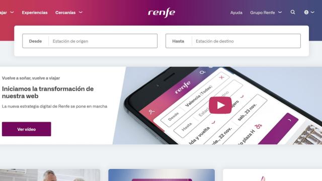 Nueva web de Renfe.