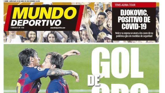 La portada del diario Mundo Deportivo (24/06/2020)