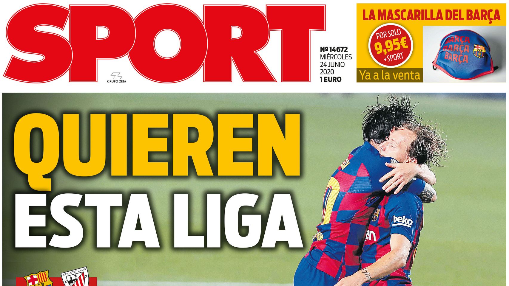 La portada del diario Sport (24/06/2020)