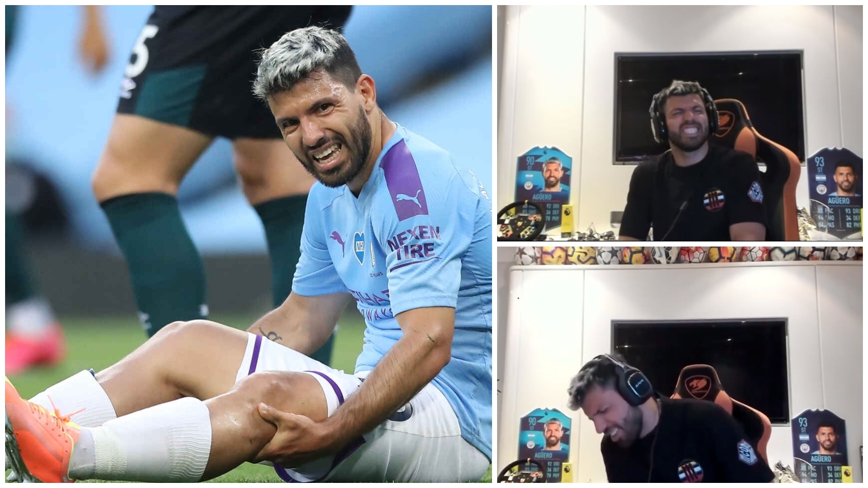 ¿Se lesionó Agüero en realidad durante un stream de Twitch?
