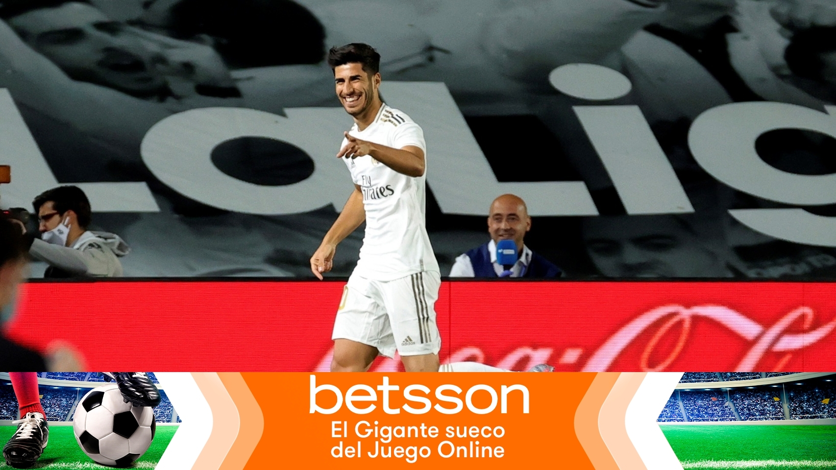 Marco Asensio celebra un gol con el Real Madrid en La Liga