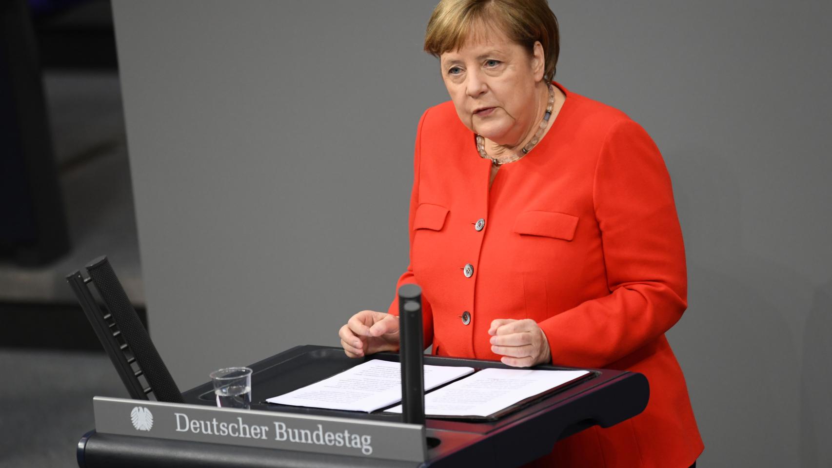 Angela Merkel en el Parlamento alemán.