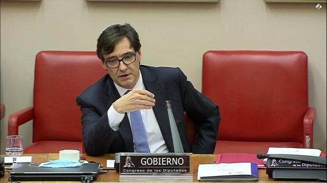 Salvador Illa este jueves en la Comisión de Sanidad.