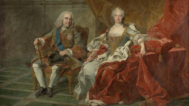 Felipe V e Isabel de Farnesio retratados por Louis-Michel van Loo.