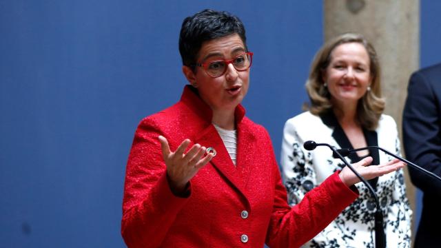 Arancha González Laya y Nadia Calviño, en su toma de posesión.