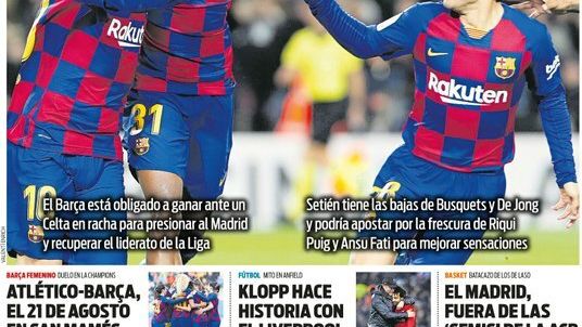 La portada del diario SPORT (27/06/2020)