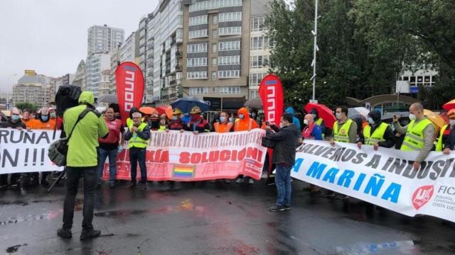 Manifestación de la industria electrointensiva en A Coruña.