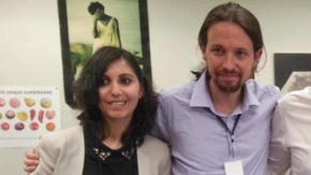 Pablo Iglesias y Dina Bousselham./