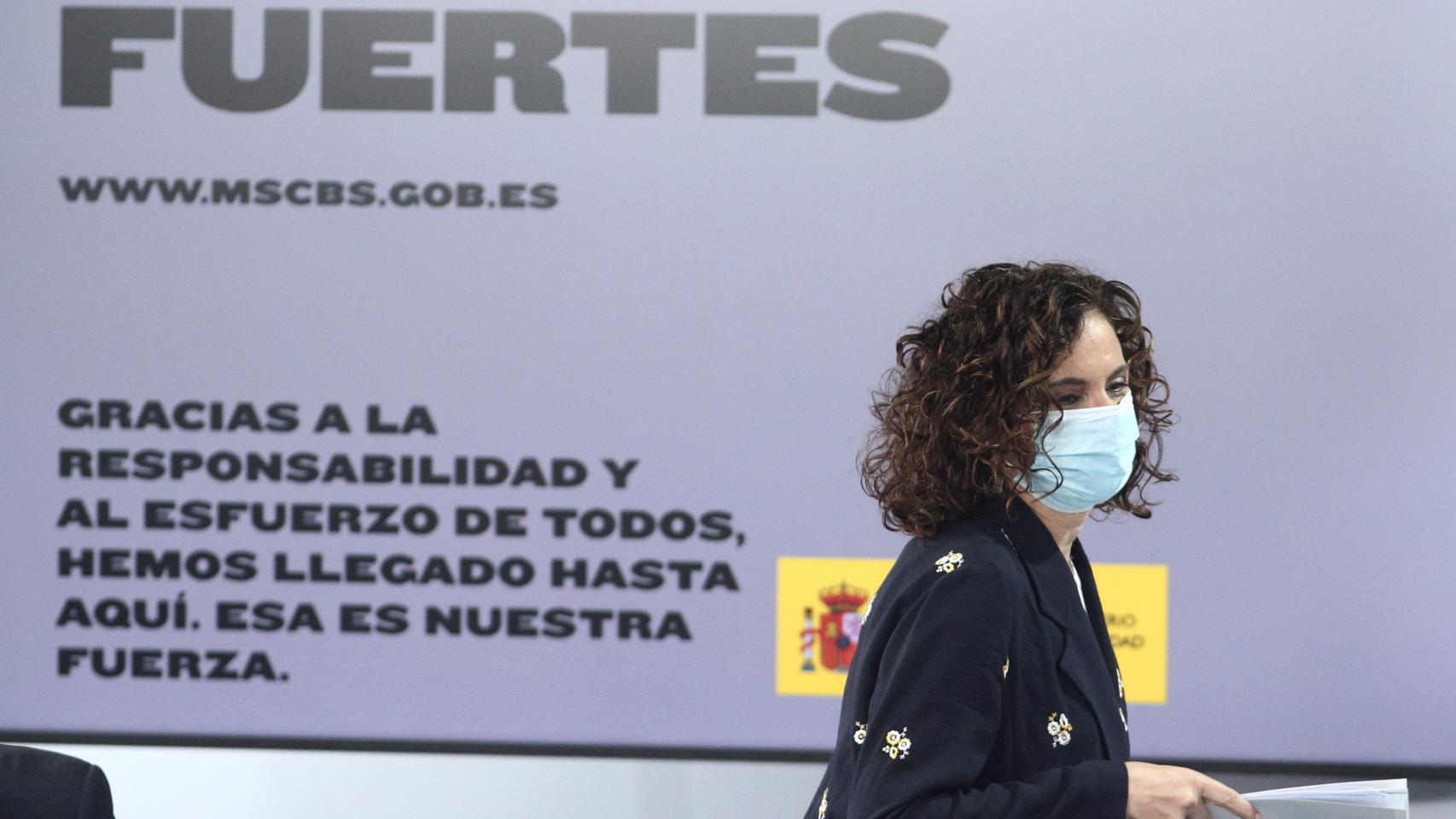 María Jesús Montero, ministra de Hacienda, durante la rueda de prensa del último Consejo de Ministros.