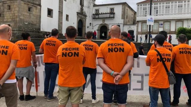 Trabajadores de Alu Ibérica durante una concentración.
